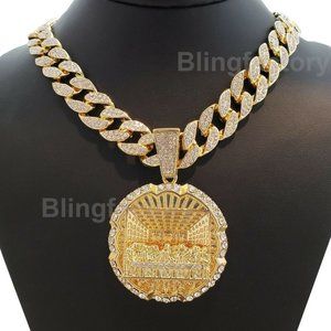 Iced Out XL LAST SUPPER Pendant  & 20" Miami Set